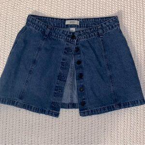 Mini button-up jean skirt